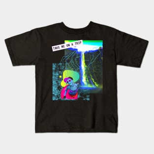 Soultrip Trip Wasserfall Glitch Fun Vaporwave God Kids T-Shirt